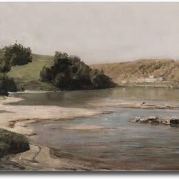 Oka River by Vasily Polenov Print on Canvas, Unframed