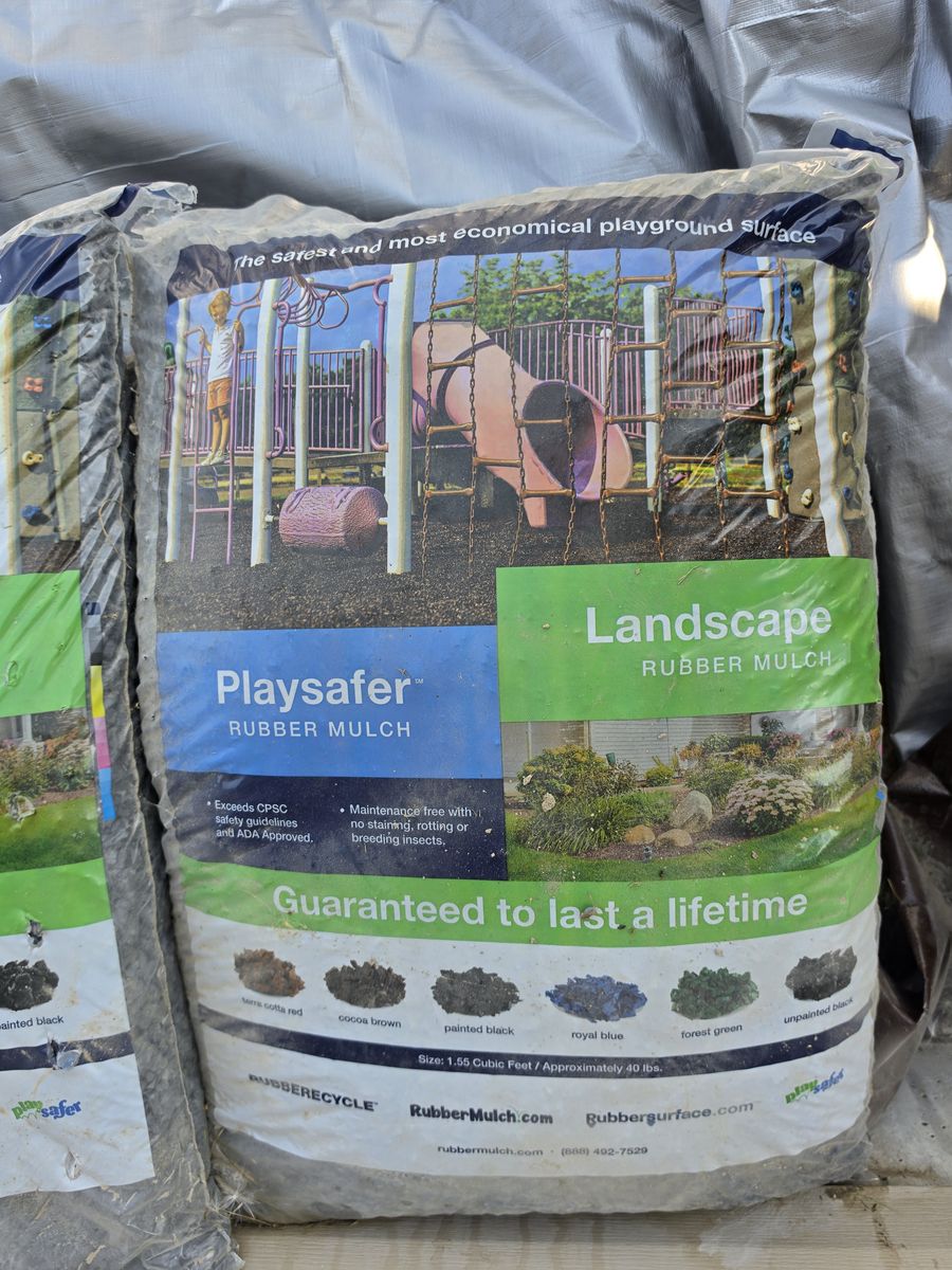 Playsafer RubberMulch, Stone Color, 40 lbs Bags