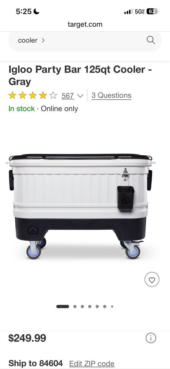 Igloo 125qt Party Cooler WHITE