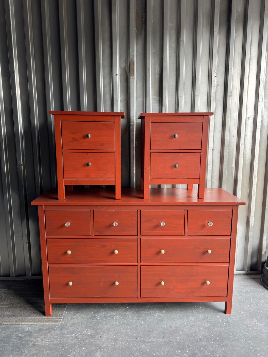 IKEA set of dresser and 2 nightstands