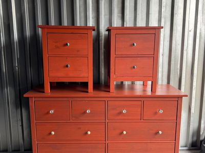 IKEA set of dresser and 2 nightstands