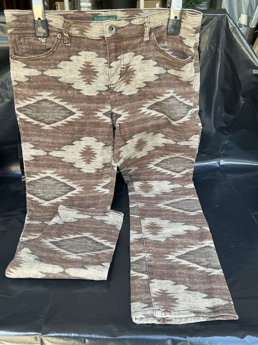 Lauren Jeans Co Ralph Lauren Southwestern Aztec Print Modern Skinny Jeans Size 10