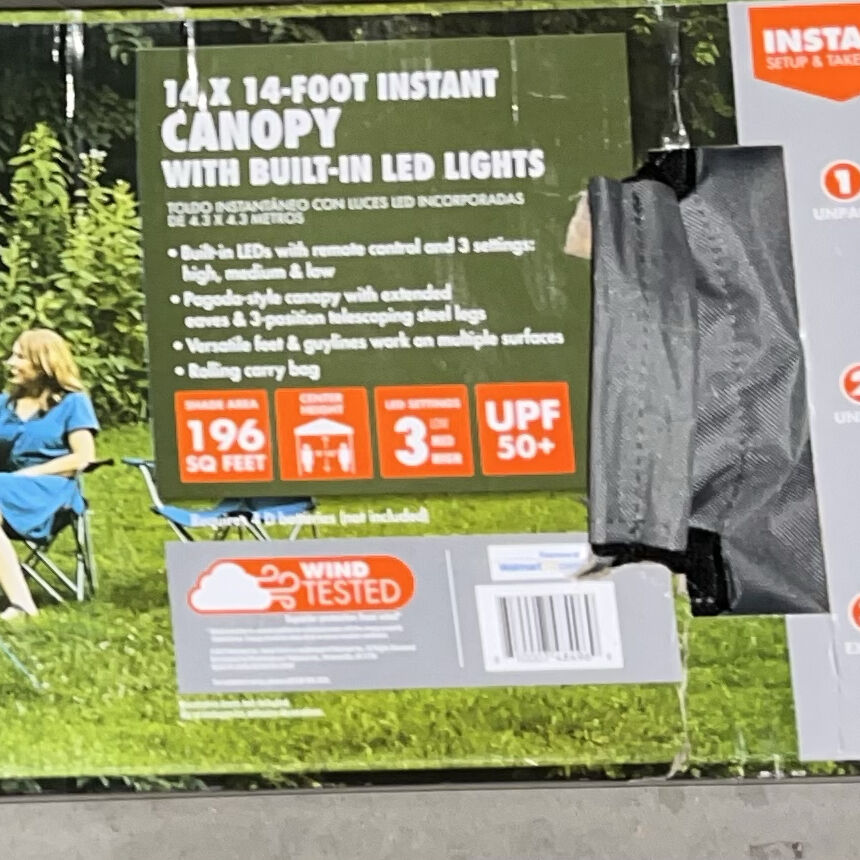 14' X 14' Ozark Trail Instant Lighted Canopy