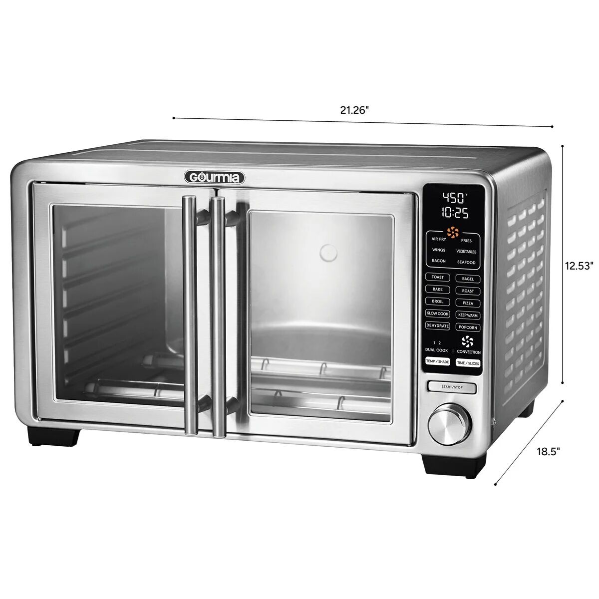 Gourmia GTF7698 XL 45qt. Digital Countertop Toaster Oven with Air Fry Dual Cook Auto 4234400 #99461