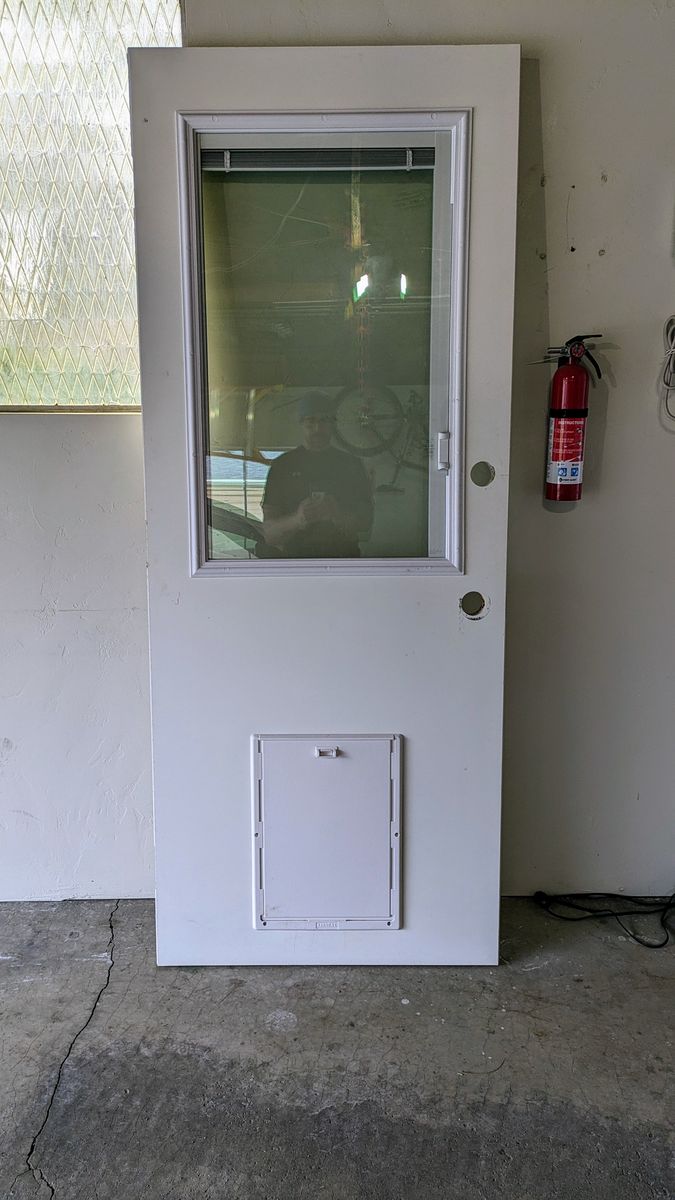 Fiberglass Door Slab with Extra Large Pet Door