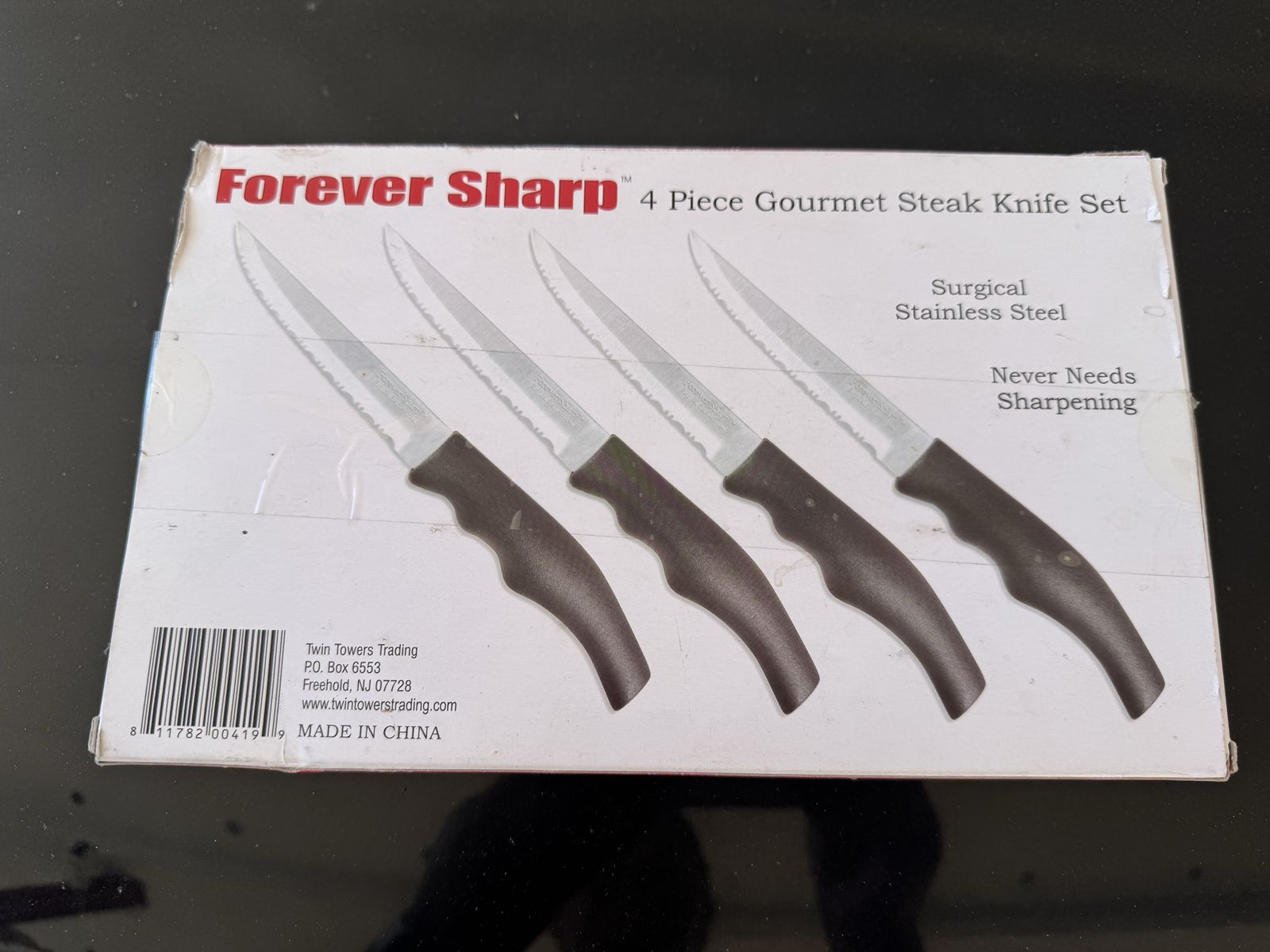 Forever Sharp 4 Pc Steak Knife Set – Surgical Stainless Steel
