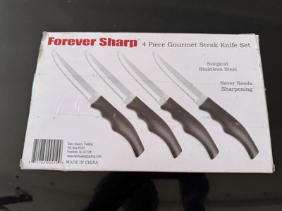 Forever Sharp 4 Pc Steak Knife Set – Surgical Stainless Steel
