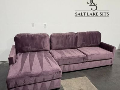 Custom Utah-Built Sectional Purple Performance Velvet