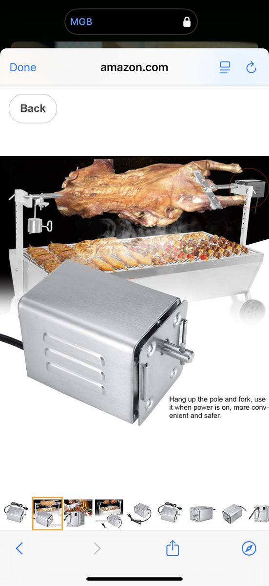 Bbq Steel rotisserie spit