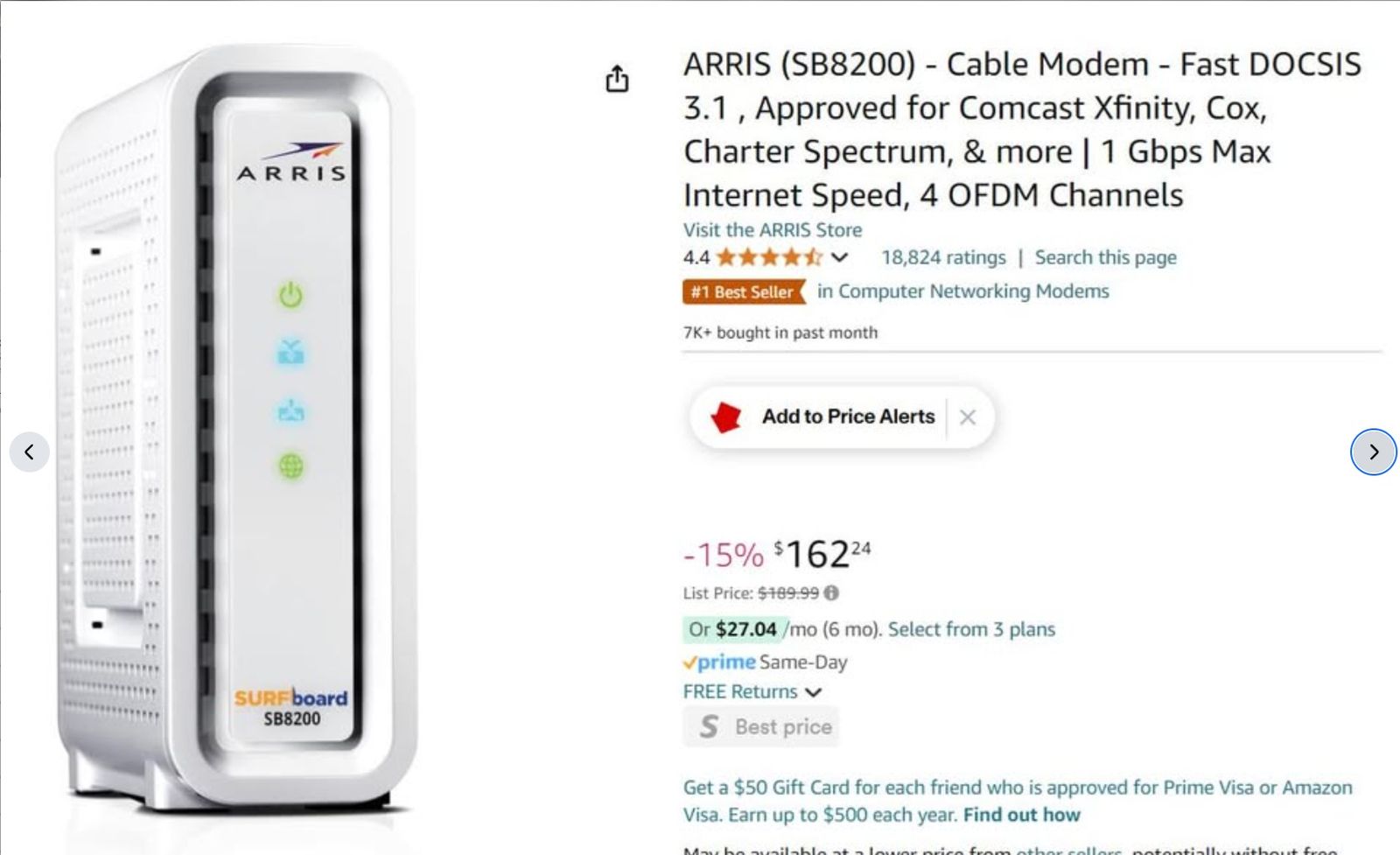 Arris Surfboard SB8200 Cable Modem