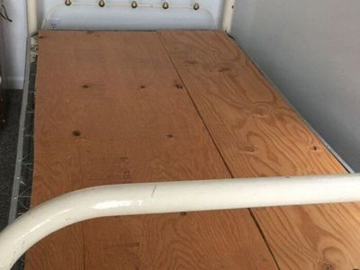 Antique Cast Iron Twin Bed with Springs 1930s