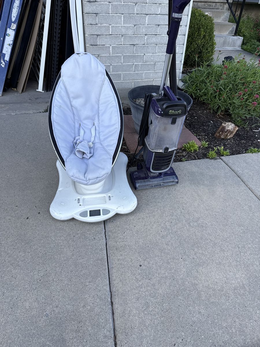 Shark Upright Vacuum Cleaner and Infant Baby Swing