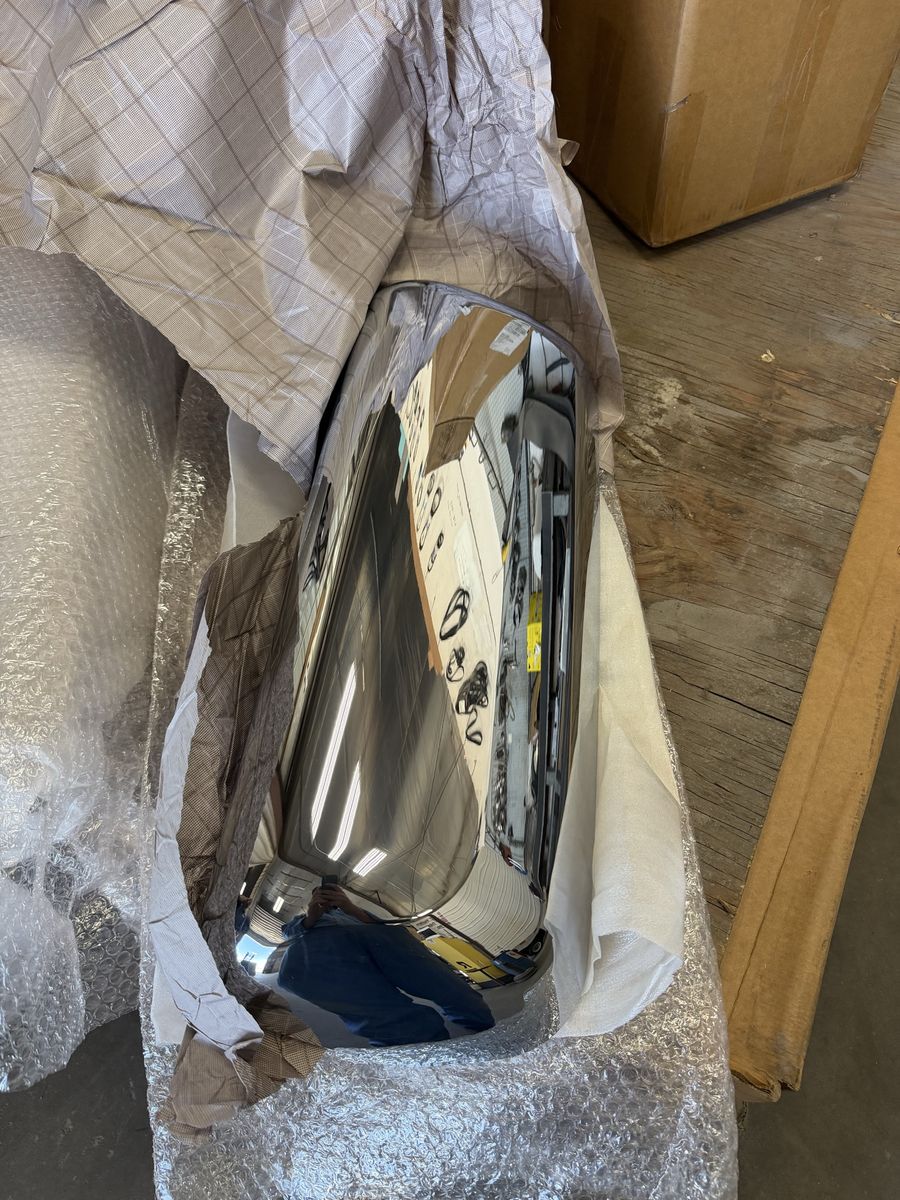 Pair of snap on replacement chrome door mirror cover caps for Peterbilt 579