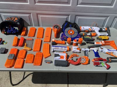 Nerf 30 gun lot - accessories - mags - ammo -
