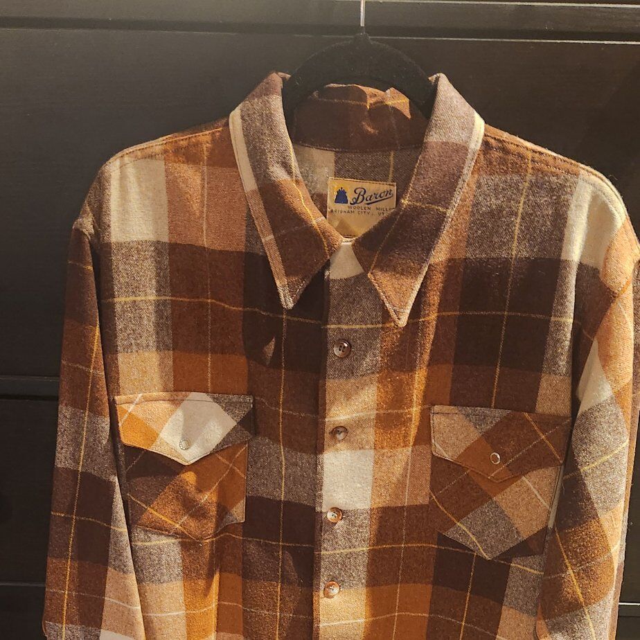 Vintage Baron Woolen Mills Mens Button up Shirt