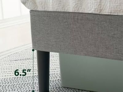 Mainstays Gray Tufted Platform Bed, Queen