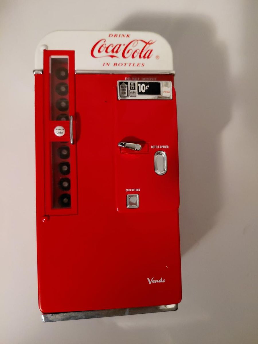 Coca Cola Vending Machine Collectible Plays Music Text 385-414-9627 Cash Only. Sorry no box