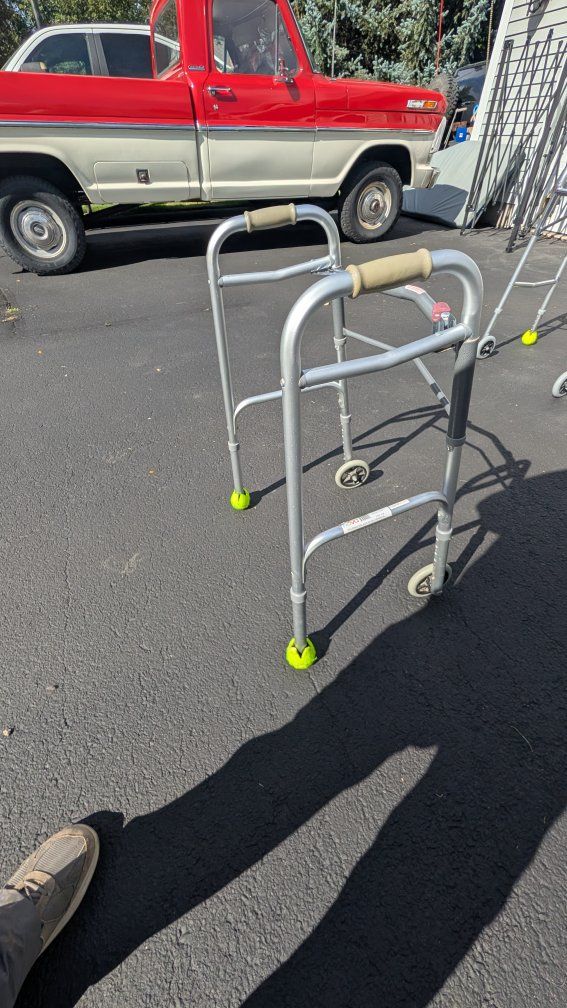 Folding Medical Mobility Walker with Front Wheels and Tennis Balls