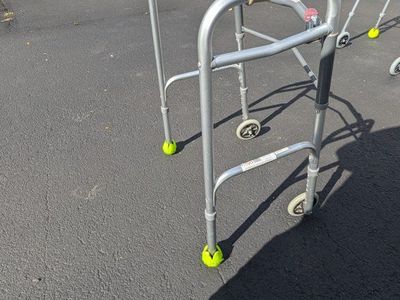 Folding Medical Mobility Walker with Front Wheels and Tennis Balls