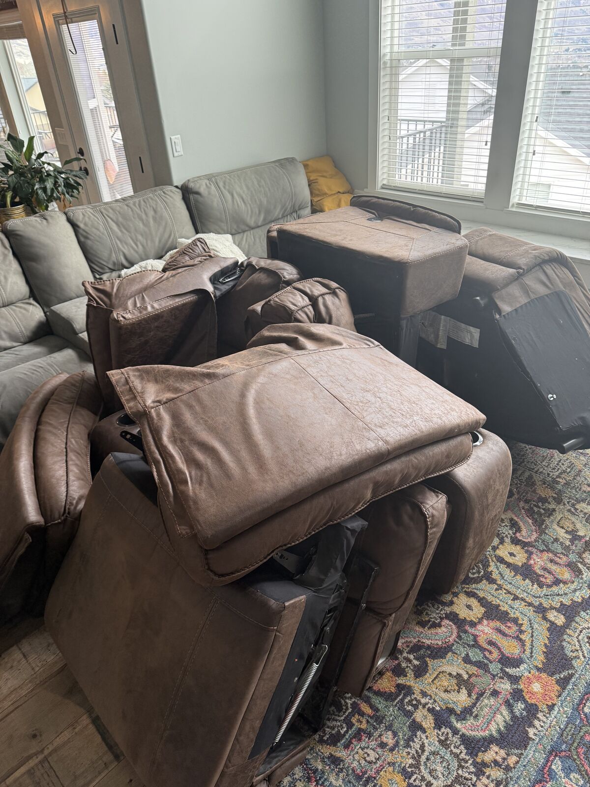 Well Loved Brown Sectional