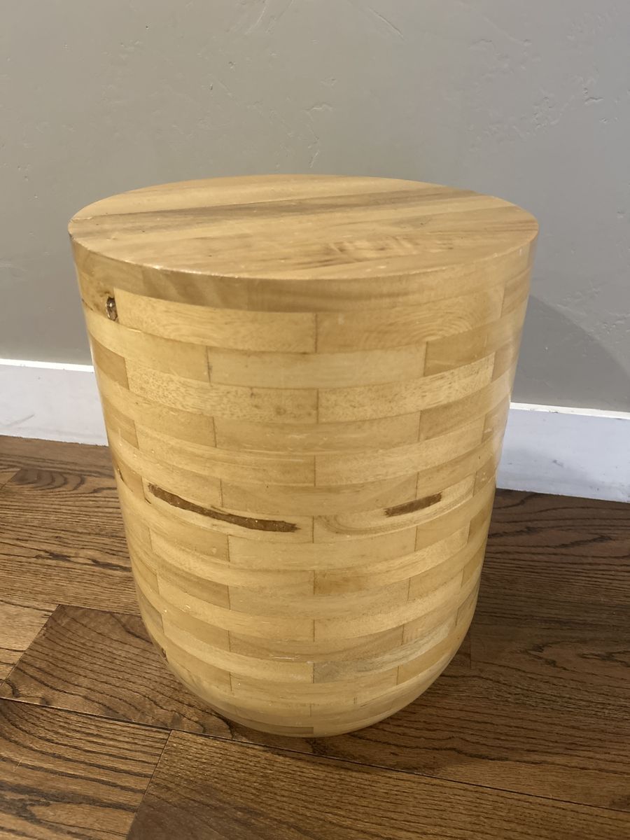 Natural Wood Round Accent Side Table/Stool - Farmhouse/Boho Decor