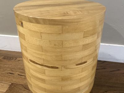 Natural Wood Round Accent Side Table/Stool - Farmhouse/Boho Decor