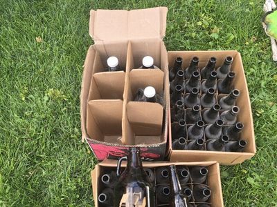 Brown Glass Bottles and Growlers for brewing beer