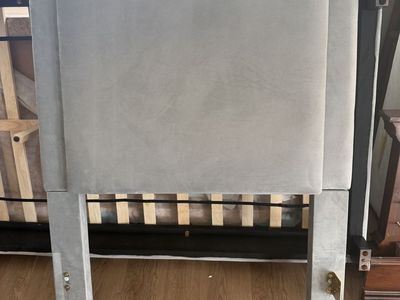 Gray Velvet Light Up Twin Size Upholstered Bed Frame - 2 of them