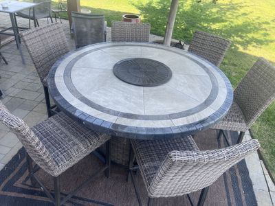 Set of 6 Agio All‑Weather Wicker Bar Stools – Excellent Condition