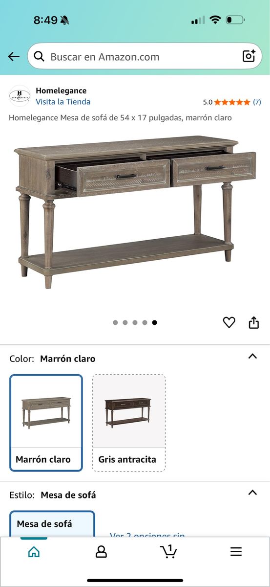 Homeelegance 54” Console Table / Sofa Table with Drawers (Light Brown)