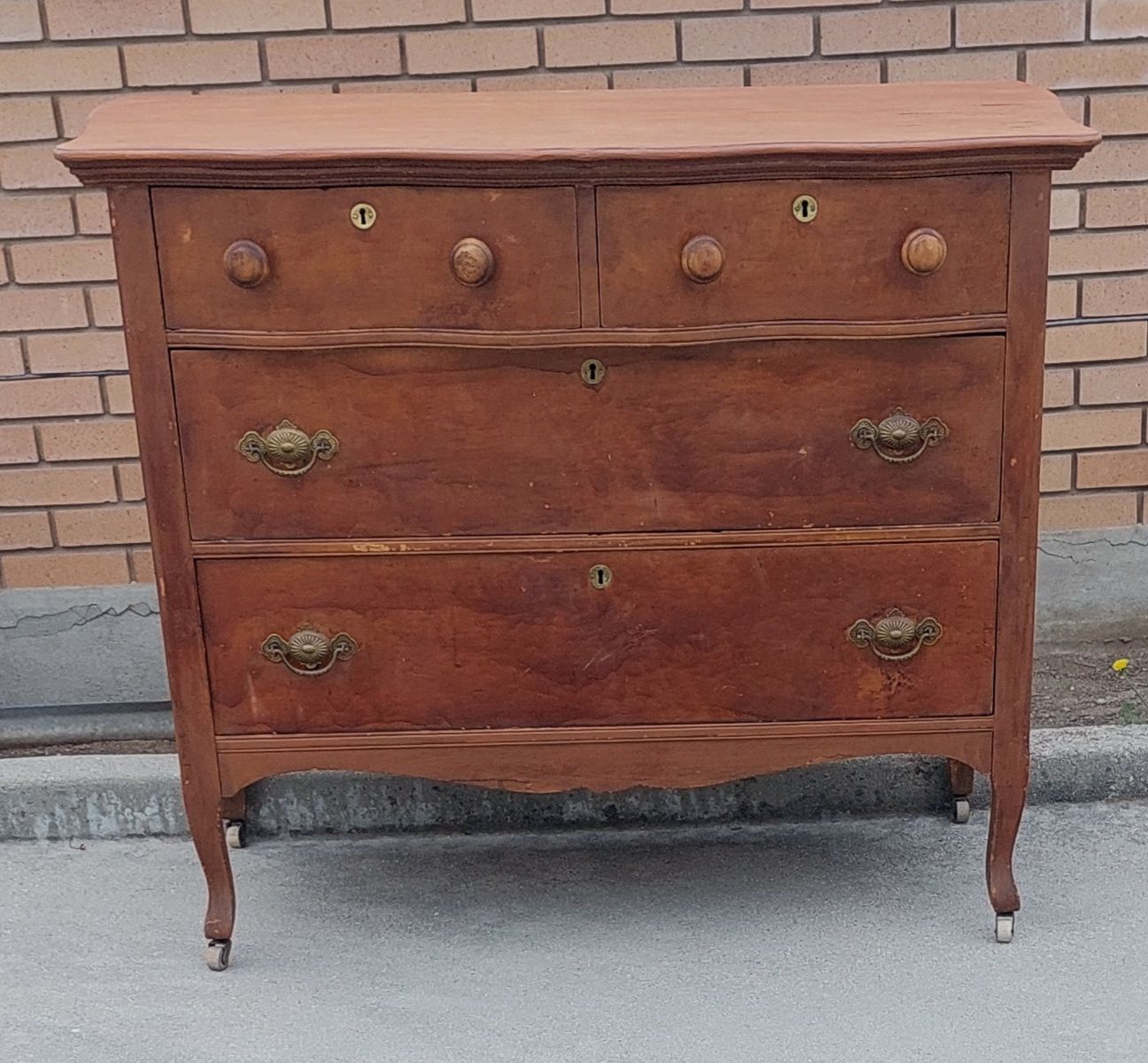 Antique Dresser 4 Drawer Solid Wood