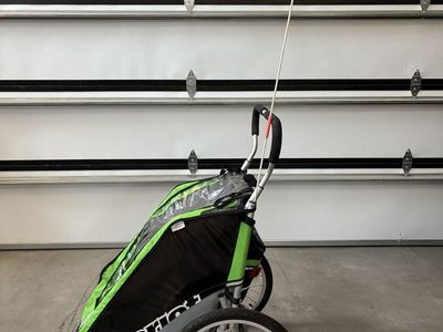 Chariot Cheetah 1 Child Bike Trailer & Stroller - Green/Black, stroller Conversion Kit not included