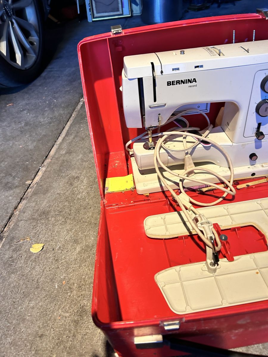 Bernina 830 Record Sewing Machine, Case Pedal Accessories Not Tested. Sold AS IS