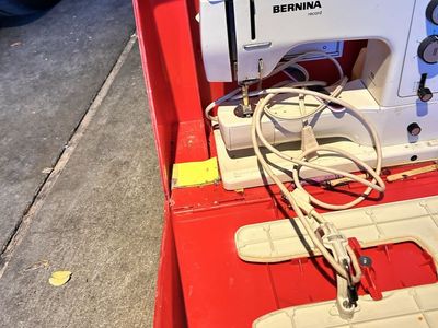 Bernina 830 Record Sewing Machine, Case Pedal Accessories Not Tested. Sold AS IS