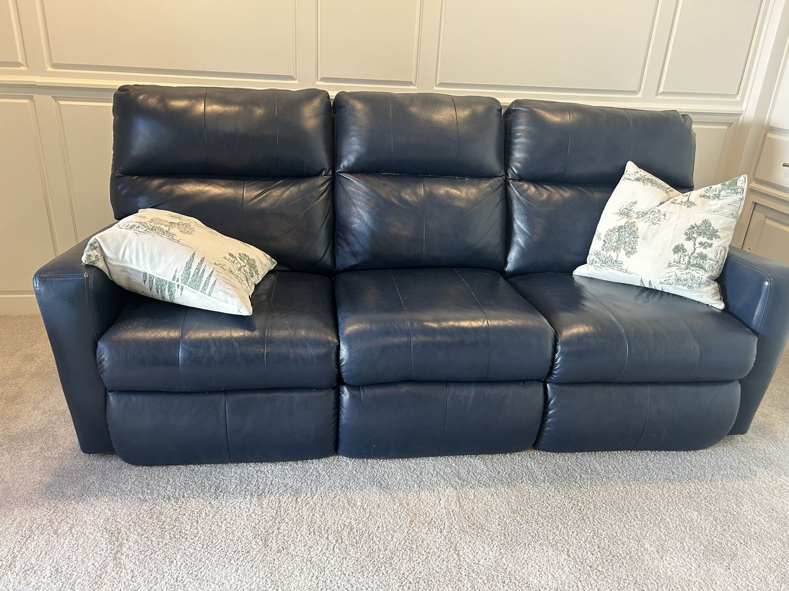 Real leather recliner couch
