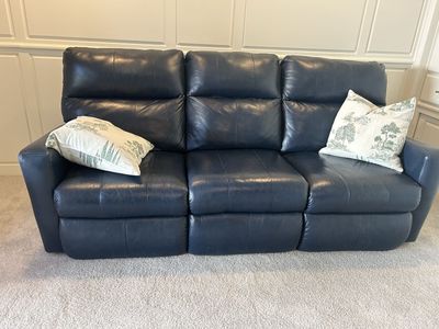 Real leather recliner couch