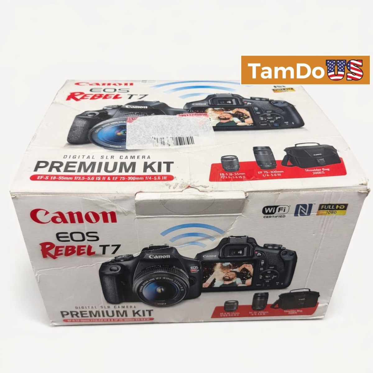 Canon EOS Rebel T7 DSLR Camera Premium Kit with 18-55mm & 75-300mm Lenses