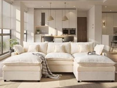 OVIOS 108" Oversized Cloud-Like Modular Lounge Sofa