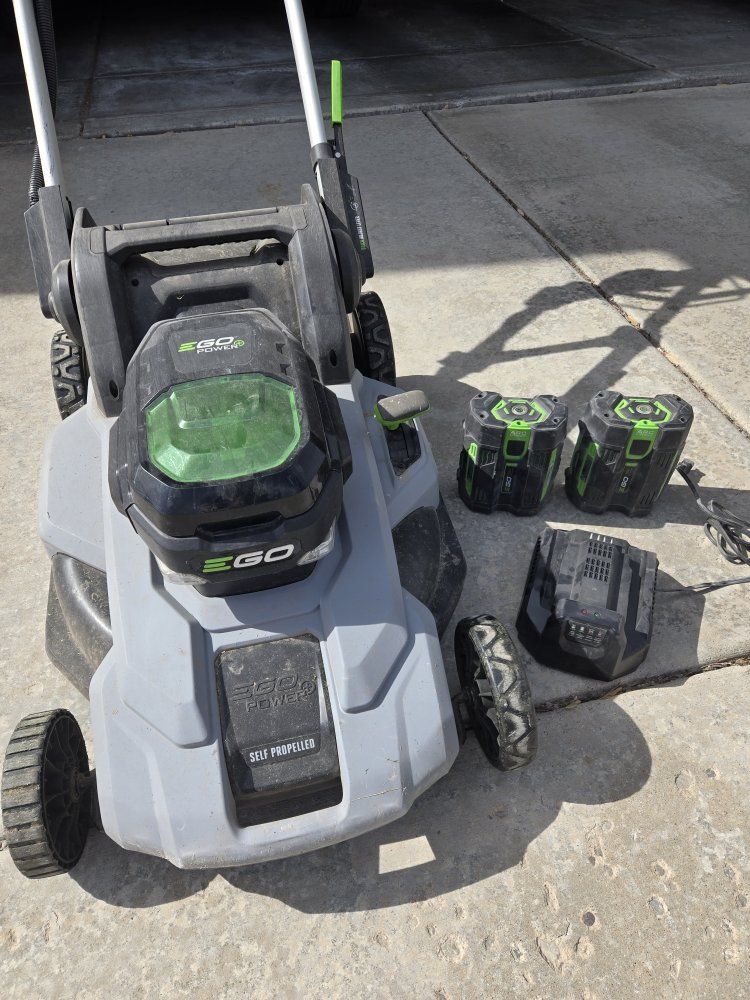 Ego Self Propelled Mower and 2 Batteries