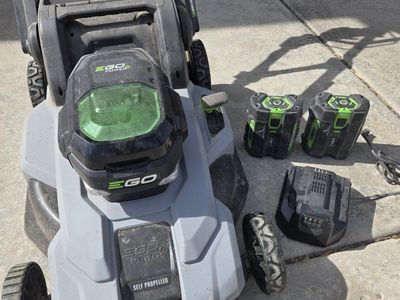 Ego Self Propelled Mower and 2 Batteries