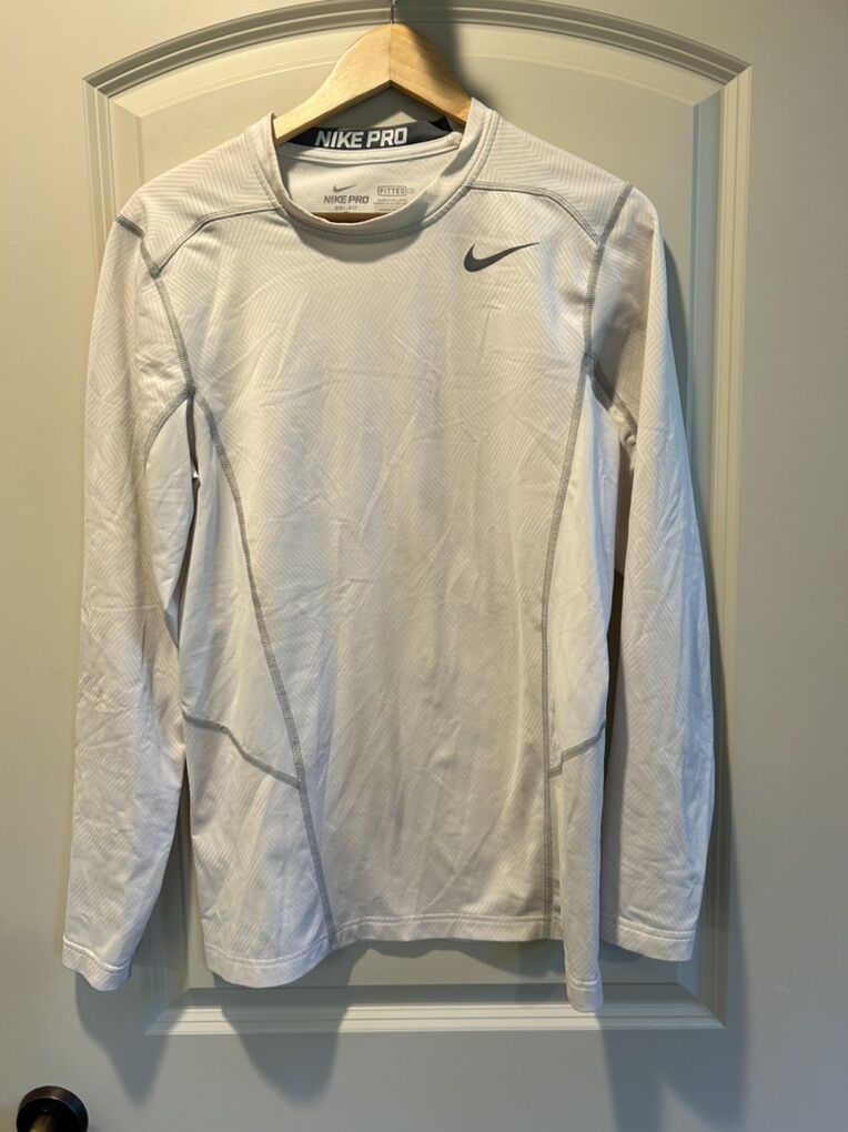 Nike Pro Fitted Dri-fit Running White Long Sleeve