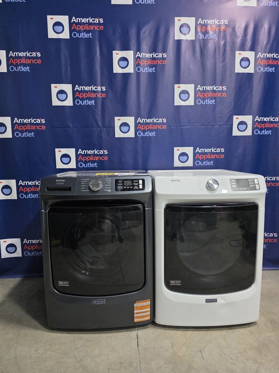 Maytag Front-Load Electric Dryer with Extra Power & Maytag Smart Pet Pro Front-Load Washer with Steam