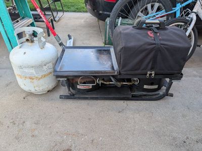 Camp Chef 2 Burner Stove w/ Grill Box & Flat Top!