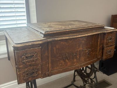 Antique White Sewing Machine