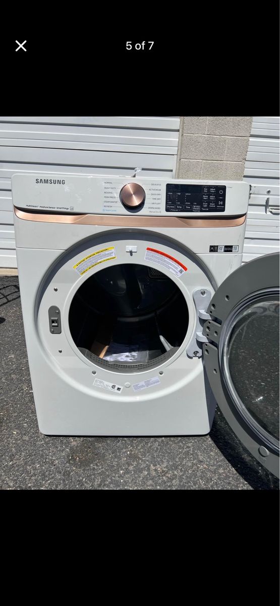 Samsung DVE45R6100W electric dryer, 7.5 cu. ft. capacity