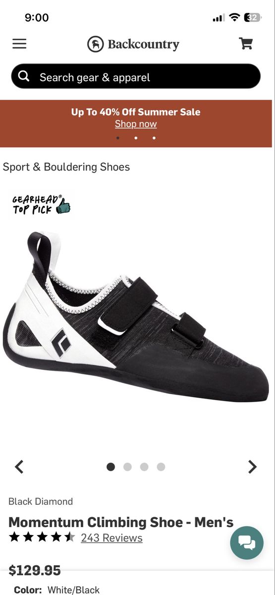 Black Diamond Momentum Rock Climbing Shoes Men’s 11.5