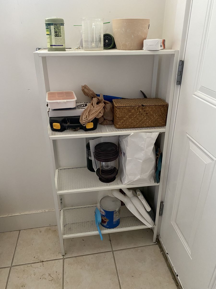 White Metal Storage Shelf