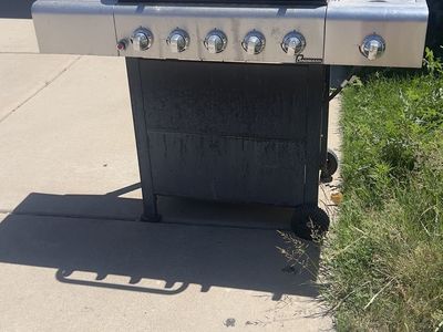 Gas Grill with Side Burner - 5-Burner, Stainless Steel Finish