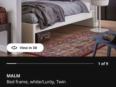 IKEA MALM Twin Bed Frame White with Mattress