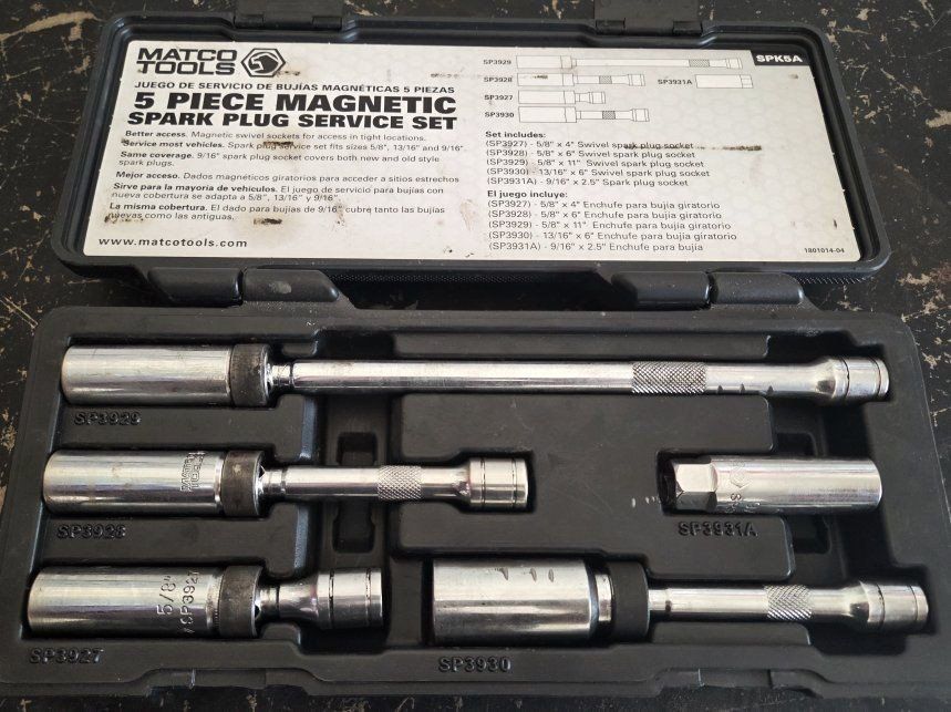 Matco Tools SPK5A 5-Piece Magnetic Spark Plug Service Set